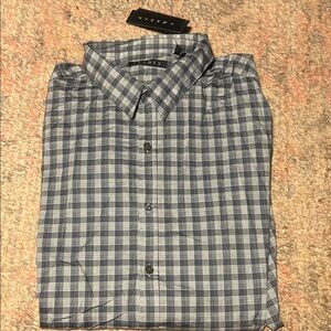Theory Men's Blue Plaid Shirt
